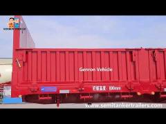 Genron Vehicle-3 Axles Drop Side Semi Trailer Transport to Bulk Cargo