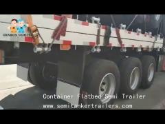 Genron Vehicle-Container Flatbed Semi Trailer export to Zambia,Gabon,Zimbabwe,Philippines