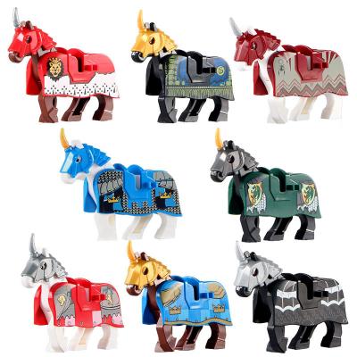 China Brinquedos para o cavalo de guerra das crianças com figuras dos animais modelo da sela as mini compatíveis com legoinglys à venda