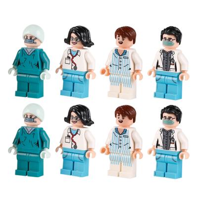 China MOC character career model hospital patient nurse paramedic doctor mini figures building blocks for sale