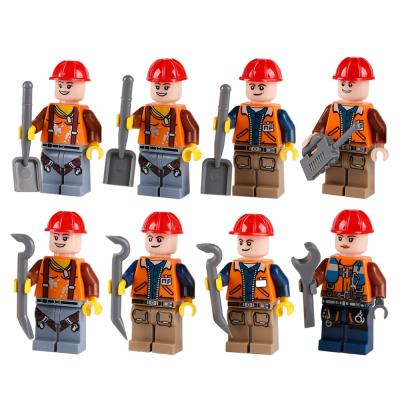 China MOC character career model construction worker mini figures building blocks for sale