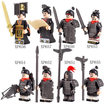 China KT1088 Qin empire medival emperor soldier figures armor weapon accessories building block toys for sale