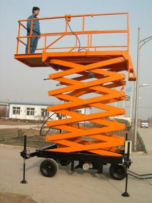 China 500kg Capacity Scissor Lift Platform , Moblie Lifting Plateform 6m Lifting Stroke for sale