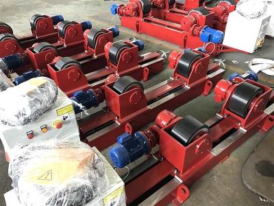 China Rubber 10T  Lead Screw Conventional Welding Roller Stands, Pressure Vessel Welding Rotator for sale