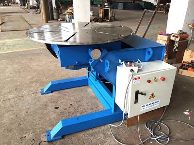 China Horizontal 10T Welding Positioner Turntable Blue Rotary Weld Positioner for sale