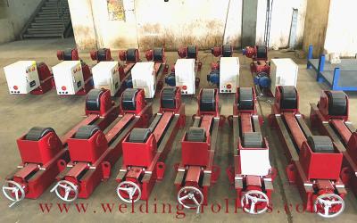 China Lead Screw Pipe Welding Rotator With PU Wheels , Pipe Welding Turning Rolls Stand for sale