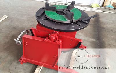 China Colored 300kg Rotary Welding Positioners , Welding Turn Table With 3 Jaws Chuck for sale