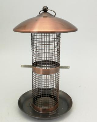 China Copper Plated Bird Nut Feeder / Squirrel Buster Peanut Feeder Iron Mesh Material for sale