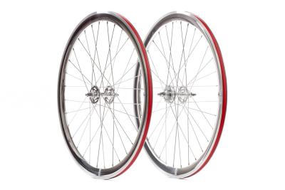 China 40mm Deep V Silver Alloy Road Bike Wheels 700C 32-40H for sale