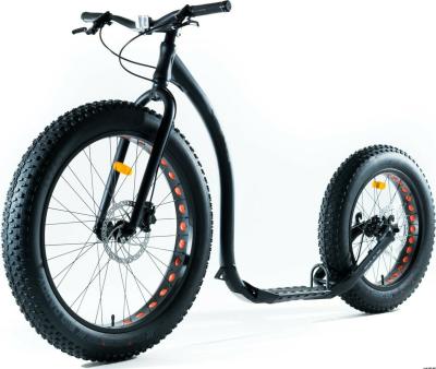 China 700C Alloy Black Adult Kick Bike Big Wheel Hi-Ten Steel for sale