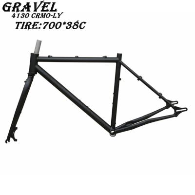 China 700Cx38C Gravel 4130 Chromoly Bike Frame 2.0 Tire for sale
