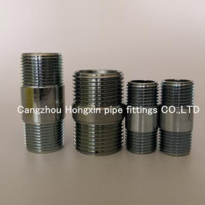 China ASTM A733 galvanized seamless Steel pipe nipples with NPT thread 1/8-12 barrel nipples for sale