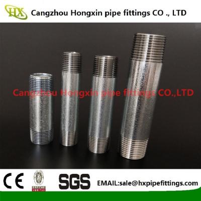 China ASTM B1.20.1 NPT thread steel pipe nipple with hot dip galvanized for sale