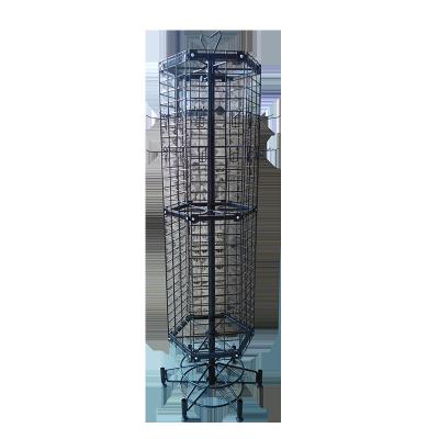China Black  Supermarket Display Shelves TUV Approval Rotating Display Rack With Wheels for sale