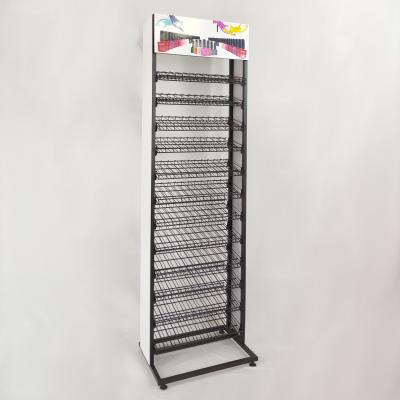 China Black Supermarket Display Shelves With PVC Board Nail Polish Rack for sale