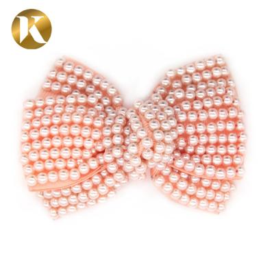 China Custom Fashion Pearl Shoe Clips 75*55mm With Special Cloth Material for sale