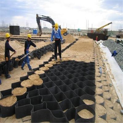 China Protecção da inclinação da estrada Pavimentação de geocélulas Estabilizador de cascalho de plástico com 50 mm-250 mm de altura à venda