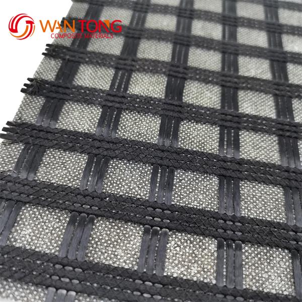 Quality 50/50kn Fiberglass Geogrid Composite Nonwoven Geotextile for Reinforcement for sale