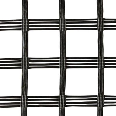 China 80kn Fiberglass Mesh Geogrid For Roadbed Solidification In Biaxial Polyester for sale