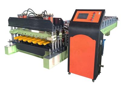 China Chains Driven Ppgi Glazed Tile Roll Forming Machine For Roofing Tile Production for sale