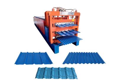 China Building Roofing Panel Glazed Tile Three Layer Roll Forming Machine Steel Panel for sale