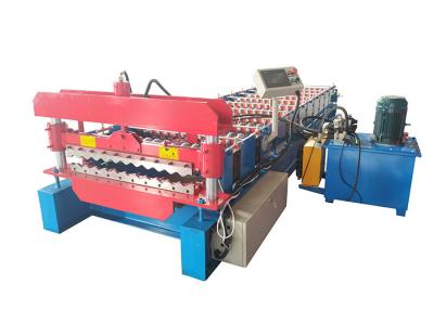 China Steel Roof And Wall Corrugated Sheet Roll Forming Machine Hydraulic Cutter en venta
