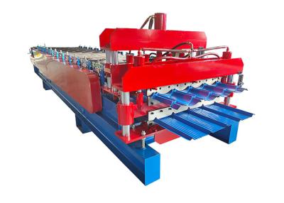 China Roofing Sheet Glazed Tile Double Layer Roll Forming Machine 5.5kw For Construction Material Te koop