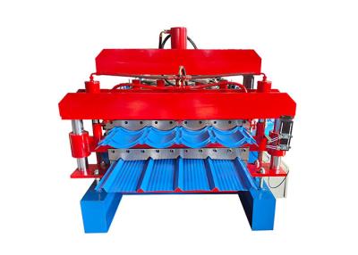 China OEM Service Roofing Tile Double Layer Roll Forming Machine PLC Controlled System zu verkaufen