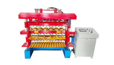 China Three Layer Full Automatic Metal Roof Roll Forming Machine 0.3 - 0.8 mm for sale