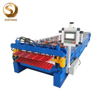 China Corrugated And Trapezoid Roofing Tile Roll Forming Machine Width 840mm 836mm Te koop