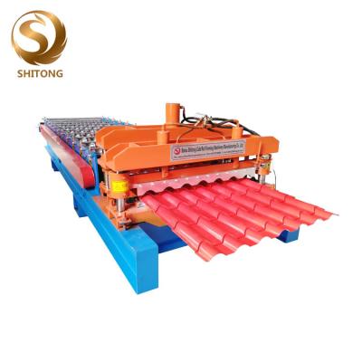 Chine Automatically Aluminum Iron Roof Panel Glazed Tile Roll Forming Machine 3-5m/Min à vendre