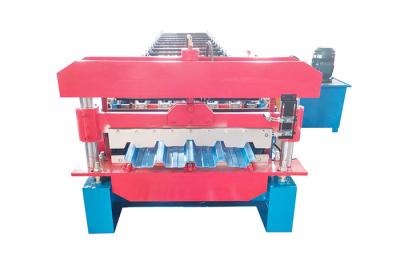China automatische trapeziumvormende rollenvormende machine voor het vormen van trapeziumvormige dikke platen van staal dakpanelen Te koop