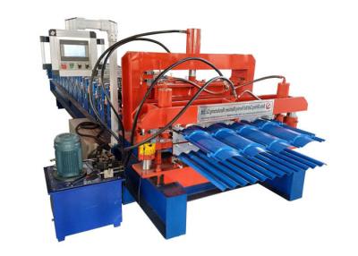 China PLC Control Glazed Tile Forming Machine , Trapezoidal Sheet Roll Forming Machine for sale