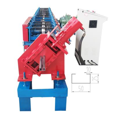 China Customized c shape purlin steel profile cold roll forming machine with perforations production line for sale