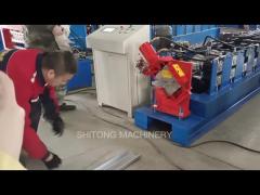 Galvanized Steel Metal Door Frame Roll Forming Machine With Cr12 Material Cutting Blade