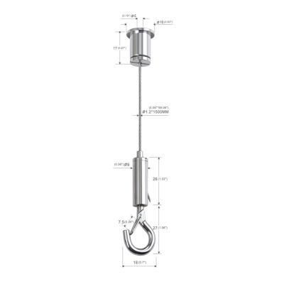 China Brass Stainless Steel Wire Snap Hook Cable Hanging System For Lighting Hanging for sale