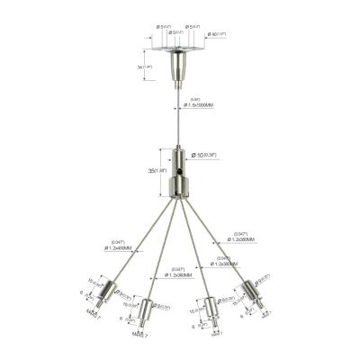 China High Bay Light Fork Hanging Kit , Brass Nickel Plated Wire Suspension Kit YW-86023 for sale