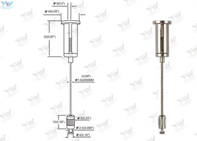 China Height Adjustable LED Panel Suspension Kit / Wire Hanging System For Shopfitters for sale