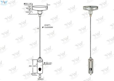 China Sistema de la ejecución del alambre de los agarradores del cable ajustable de la longitud del alambre para la suspensión en venta