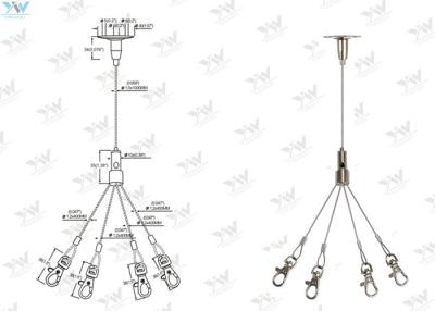 China Gripper Steel Wire Light Hanging Kit , 1 Cable Accepts 4 Cable Hanging Kit for sale