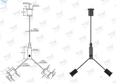 Chine Les kits noirs Y de suspension de câble - dactylographiez à croix de câble 600 millimètres X le panneau de 600 millimètres LED à vendre