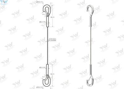 China Snap Hook End Photo Hanging System Ø 2.0 Mm Steel Wire Tracers With Hook Hanger for sale