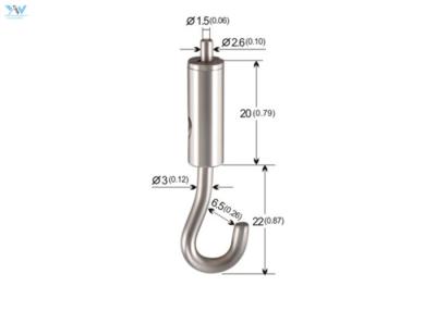 China Samll Size Nickel Color Brass Lock Cable Grippers With Steel Hook For Suspend LED Panels for sale
