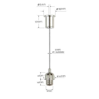 China Brass Ceiling Cable Hanging System Light Suspension Kit With M10 Thread YW86012 for sale