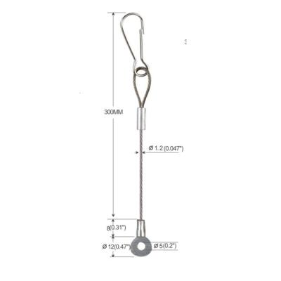 China 1.2*250mm Stainless Steel Wire Rope Lanyard And Eyelet Accessories For Safety YW86016 for sale
