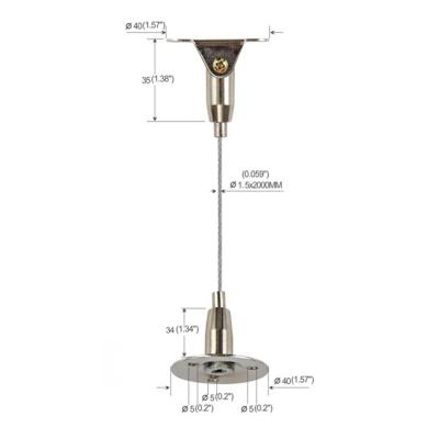 China Brass Three Holes Ceiling Cable Hanging System Light Fittings 180° Adjustable YW86017 for sale