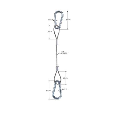 China Edelstahl-Drahtseil-Kabel-Riemen Lanyard With Double Snap Hooks YW86535 zu verkaufen