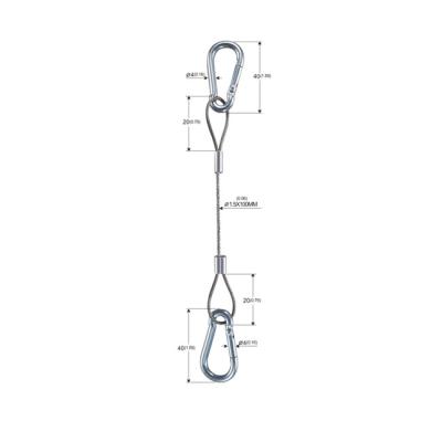 Chine Brides Lanyard With Double Snap Hooks YW86535 de câble de câble métallique d'acier inoxydable à vendre