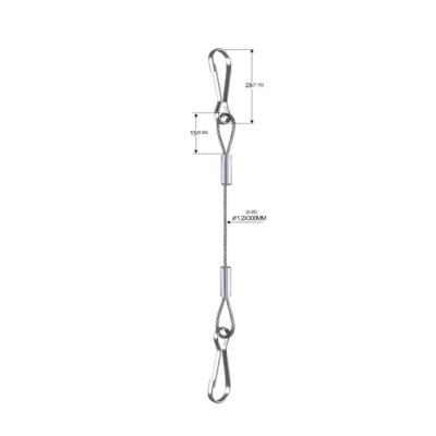 China Solo cable Lanyard Loop And Loop With Lanyard Hooks YW86537 de la cuerda de alambre de acero de la pierna en venta