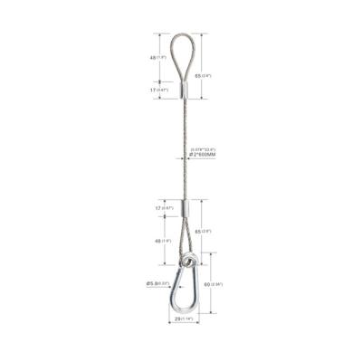 China Lighting Fixture Security Wire Rope Sling with 5.8*60mm Snap Hooks YW86372 for sale
